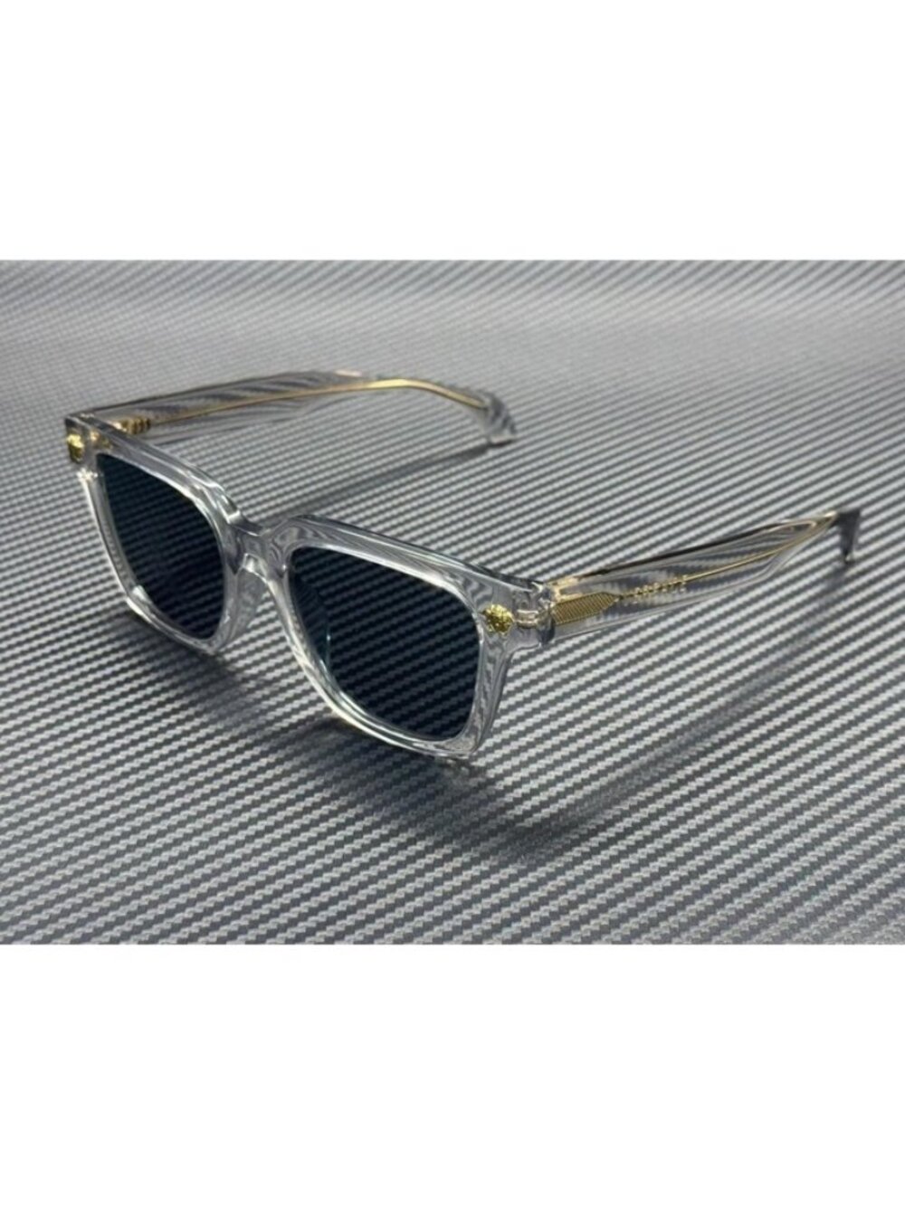 New Versace Men Transparent Grey Sunglasses 52-19-140